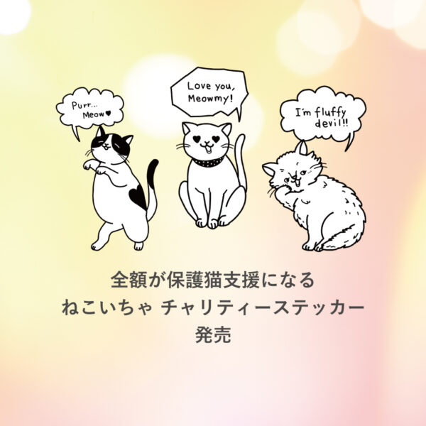 ねこいちゃチャリティーステッカー販売開始のおしらせ