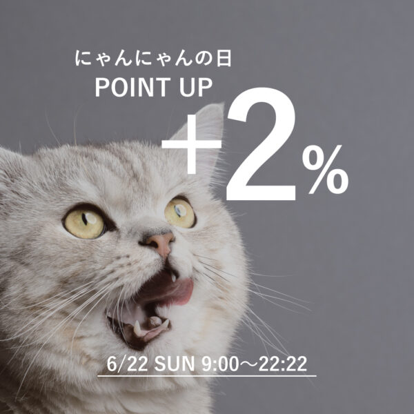 本日限定！にゃんにゃんの日、ポイントアップキャンペーン開催中